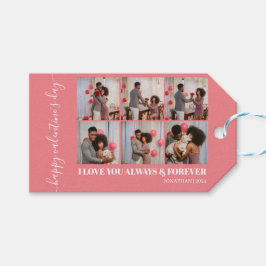 シンプルエレガント恋バレンタインのカップル写真 ギフトタグ