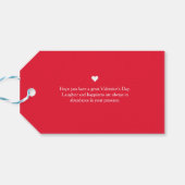 シンプルエレガント恋バレンタインのカップル写真 ギフトタグ (裏面横)