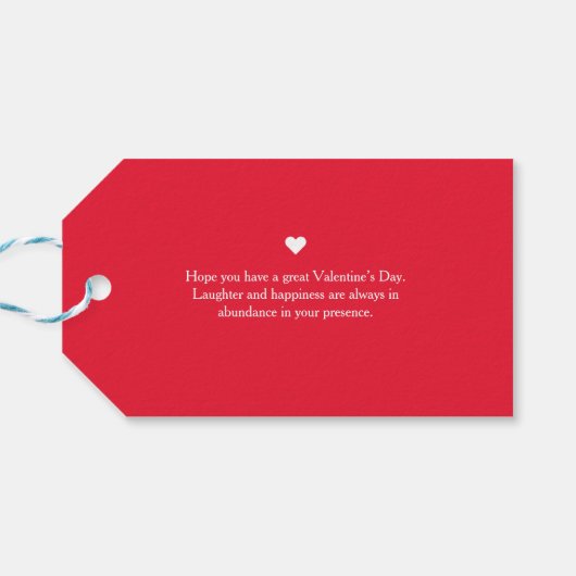 シンプルエレガント恋バレンタインのカップル写真 ギフトタグ (裏面横)