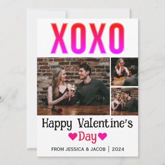 シンプルエレガント恋バレンタインのカップル写真 シーズンカード (正面)