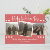 シンプルエレガント恋バレンタインのカップル写真 シーズンカード (スタンド正面)