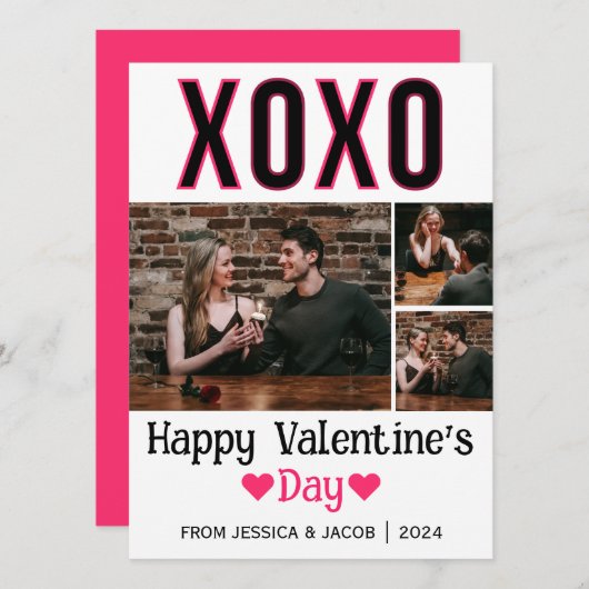 シンプルエレガント恋バレンタインのカップル写真 シーズンカード (正面/裏面)