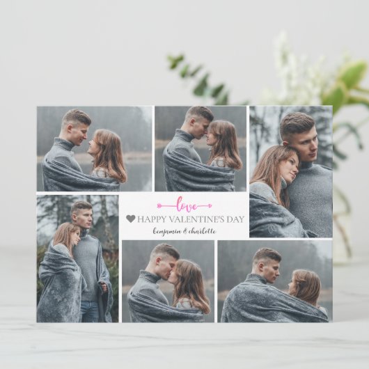 シンプルエレガント恋バレンタインのカップル写真 シーズンカード (スタンド正面)