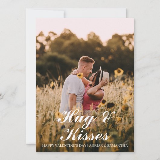 シンプルエレガント恋バレンタインのカップル写真 シーズンカード (正面)