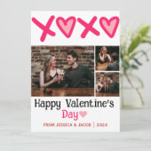 シンプルエレガント恋バレンタインのカップル写真 シーズンカード (スタンド正面)