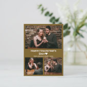 シンプルエレガント恋バレンタインのカップル写真 シーズンポストカード (スタンド正面)