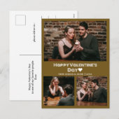 シンプルエレガント恋バレンタインのカップル写真 シーズンポストカード (正面/裏面)