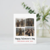 シンプルエレガント恋バレンタインのカップル写真 シーズンポストカード (スタンド正面)