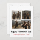 シンプルエレガント恋バレンタインのカップル写真 シーズンポストカード (正面/裏面)