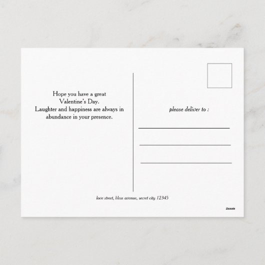 シンプルエレガント恋バレンタインのカップル写真 シーズンポストカード (裏面)