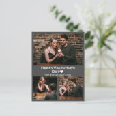 シンプルエレガント恋バレンタインのカップル写真 シーズンポストカード (スタンド正面)