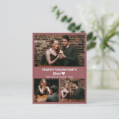 シンプルエレガント恋バレンタインのカップル写真 シーズンポストカード (スタンド正面)