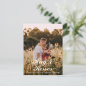 シンプルエレガント恋バレンタインのカップル写真 シーズンポストカード (スタンド正面)