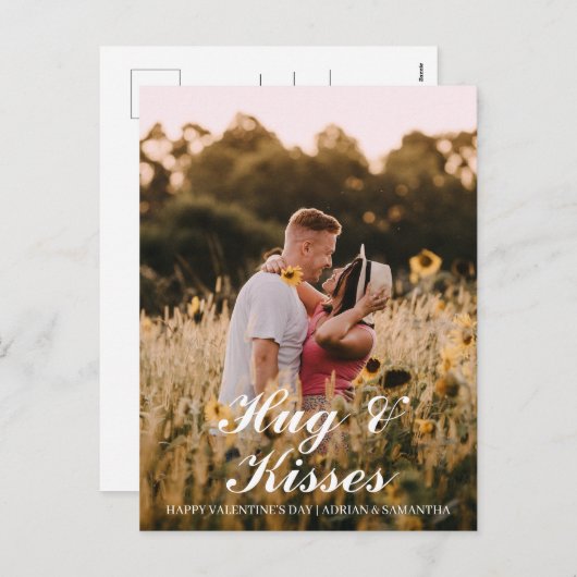 シンプルエレガント恋バレンタインのカップル写真 シーズンポストカード (正面/裏面)