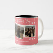 シンプルエレガント恋バレンタインのカップル写真 ツートーンマグカップ (正面右)