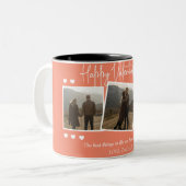 シンプルエレガント恋バレンタインのカップル写真 ツートーンマグカップ (正面左)