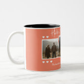 シンプルエレガント恋バレンタインのカップル写真 ツートーンマグカップ (左)
