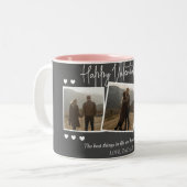 シンプルエレガント恋バレンタインのカップル写真 ツートーンマグカップ (正面左)