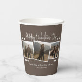 シンプルエレガント恋バレンタインのカップル写真 紙コップ (裏面)