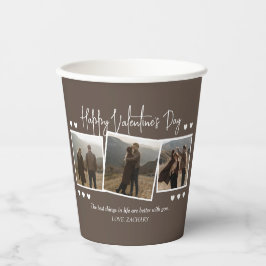 シンプルエレガント恋バレンタインのカップル写真 紙コップ