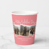 シンプルエレガント恋バレンタインのカップル写真 紙コップ (裏面)