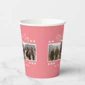 シンプルエレガント恋バレンタインのカップル写真 紙コップ (左)