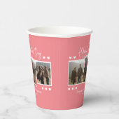 シンプルエレガント恋バレンタインのカップル写真 紙コップ (右)