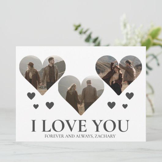 シンプルエレガント恋バレンタインのカップル3写真 シーズンカード (スタンド正面)