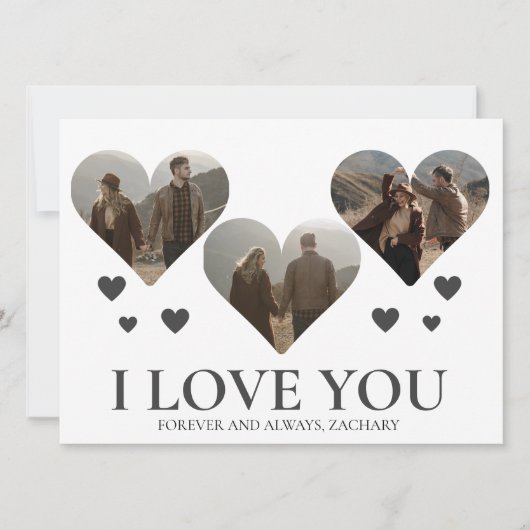 シンプルエレガント恋バレンタインのカップル3写真 シーズンカード (正面)