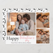 シンプルエレガント恋バレンタインのカップル3写真 シーズンカード (正面/裏面)