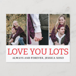 シンプルエレガント恋バレンタインのカップル3写真 シーズンポストカード