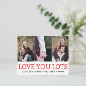 シンプルエレガント恋バレンタインのカップル3写真 シーズンポストカード (スタンド正面)