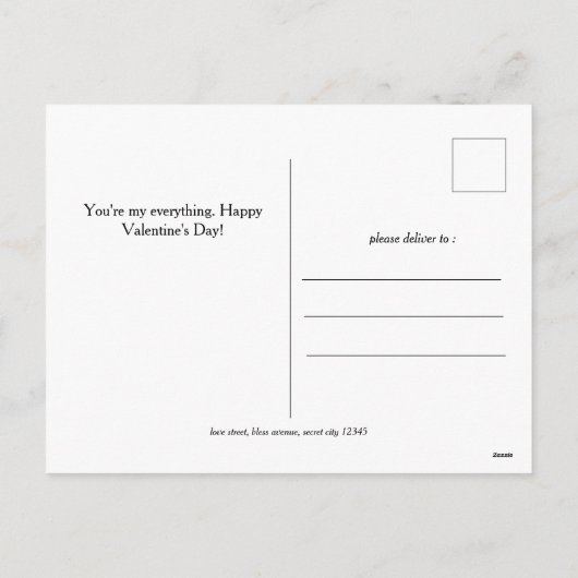 シンプルエレガント恋バレンタインのカップル3写真 シーズンポストカード (裏面)