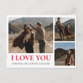 シンプルエレガント恋バレンタインのカップル3写真 シーズンポストカード (正面)