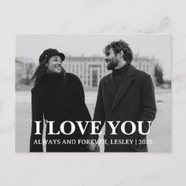 シンプルエレガント恋バレンタインのカップル3写真 シーズンポストカード