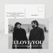 シンプルエレガント恋バレンタインのカップル3写真 シーズンポストカード (正面/裏面)