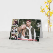 シンプルエレガント恋バレンタインのカップル4枚の写真 カード (黄色い花)