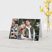 シンプルエレガント恋バレンタインのカップル4枚の写真 カード (黄色い花)