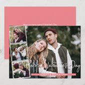 シンプルエレガント恋バレンタインのカップル4枚の写真 シーズンカード (正面/裏面)