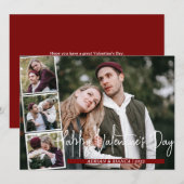 シンプルエレガント恋バレンタインのカップル4枚の写真 シーズンカード (正面/裏面)