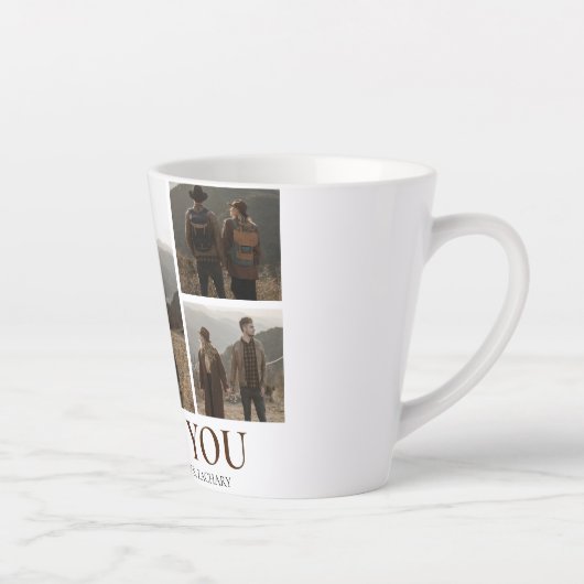 シンプルエレガント恋バレンタインのカップル5写真 カフェラテマグ (右)