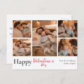 シンプルエレガント恋バレンタインのカップル5写真 シーズンポストカード (正面/裏面)