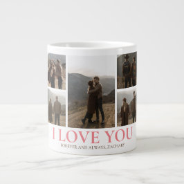 シンプルエレガント恋バレンタインのカップル5写真 ジャンボコーヒーマグカップ