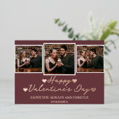 シンプルエレガント恋バレンタインデー夫婦の写真 箔シーズンカード (立ち正面)