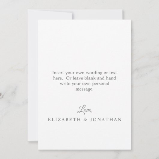 シンプルエレガント愛と感謝していの結婚写真 サンキューカード (裏面)