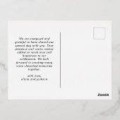 シンプルエレガント愛と感謝してい写真結婚の 箔シーズンポストカード (裏面)