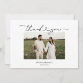 シンプルエレガント愛ハートス結婚クリプトの写真 サンキューカード (正面)