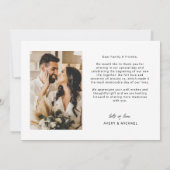 シンプルエレガント愛ハートス結婚クリプトの写真 サンキューカード (裏面)