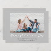 シンプルエレガント愛バレンタイン家族の写真 シーズンカード (正面/裏面)