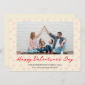シンプルエレガント愛バレンタイン家族の写真 シーズンカード (正面/裏面)